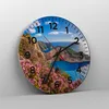 Wanduhr - Rund - Glasuhr - Meer Sommer Blume - 30x30cm - Produktbild-Vorschau 4