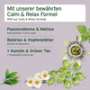 Marketing image showing ingredients for a calming formula. Produktbild-Vorschau