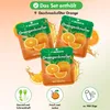 A marketing image showcasing multiple packs of orange-flavored scent filters, with oranges and splashes of juice. Produktbild-Vorschau