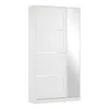 A white shoe cabinet with a mirror on the right side, shown against a white background. Náhľad obrázku produktu