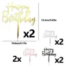 8 Stück Happy Birthday Acryl Cake Topper Set Gold Roségold Produktbild-Vorschau 2