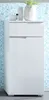 A white cabinet with a drawer and a door, set against a blue tiled wall. Produktbild-Vorschau