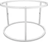 A white metal table base with a circular top and bottom rim, supported by four vertical legs. Produktbild-Vorschau