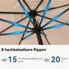 Puluomis Sonnenschirm 3m, Balkonschirm Strandschirm Produktbild-Vorschau 3