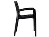 A black plastic chair shown from the side. Produktbild-Vorschau