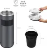 WELLGRO 2 in 1 Standaschenbecher Edelstahl für draußen – Produktbild-Vorschau 5