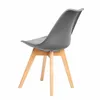 A gray chair with wooden legs on a white background. Náhľad obrázku produktu