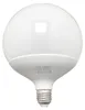 A studio shot of a large, round LED light bulb with a standard screw base. Produktbild-Vorschau