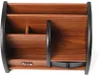 A wooden desk organizer with multiple compartments and a small drawer. Podgląd zdjęcia produktu