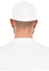 The back of a person wearing a white baseball cap and a white t-shirt, isolated on a white background. Produktbild-Vorschau