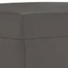 A close-up view of the corner of a gray faux leather ottoman. Podgląd zdjęcia produktu