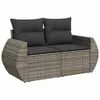 vidaXL 6-tlg. Garten-Sofagarnitur mit Kissen Grau Poly Produktbild-Vorschau 5