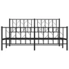 vidaXL Metallbett ohne Matratze mit Fußteil Schwarz 160x200 Produktbild-Vorschau 5