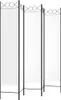 A white room divider or screen with a black metal frame. Podgląd zdjęcia produktu