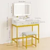 Mondeer Coiffeuse avec tabouret : miroir LED à 3 niveaux, Voir les images du produit 8