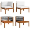 Möbel 8-tlg. Garten-Lounge-Set mit Kissen Cremeweiß Produktbild-Vorschau 4