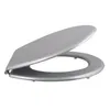 A silver toilet seat and lid shown from a side angle against a white background. Produktbild-Vorschau