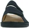A close-up, front view of a dark blue sandal. Produktbild-Vorschau