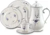 A set of white porcelain tableware with blue floral and vine decorations. Anteprima dell’immagine prodotto