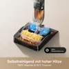 A cutaway diagram of a vacuum cleaner's cleaning head, showing internal components and water flow. Produktbild-Vorschau