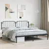 Bettgestell mit Kopfteil Metall Schwarz 193x203 cm Produktbild-Vorschau 2