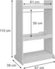 Armadio per bambini Vicco Conny Bianco 67 x 110 cm con asta Anteprima dell’immagine prodotto 3