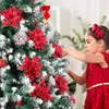 12 Stück Glitter Weihnachtsblumen Weihnachtsbaumschmuck für Produktbild-Vorschau 4