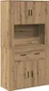 vidaXL Highboard Artisan-Eiche 80 x 33 x 150 cm Produktbild-Vorschau 2