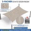 Sonnensegel Balkon 160g/m² Polyester UV Schutz Sonnenschutz Produktbild-Vorschau 7