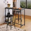 Barová Sada: Stůl + 2 Židle (Stolky) – Černá – Loftový / Náhled obrázku produktu 7