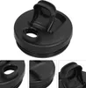 A black flip-top lid for a blender cup, shown from multiple angles. Produktbild-Vorschau