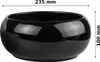 A black ceramic bowl with dimensions indicated by text overlays. Náhľad obrázku produktu