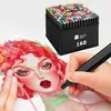 Farby Alkoholový popisovač Set 168 Twin Marker Felt Tip Pen Náhľad obrázku produktu 7