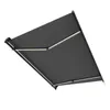 A dark gray awning with integrated LED lighting, shown from a top-down perspective against a white background. Produktbild-Vorschau