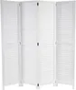 A white, four-panel folding screen or room divider with louvered panels. Produktbild-Vorschau