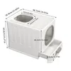 A diagram showing the dimensions of a white cat litter box. Podgląd zdjęcia produktu