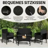 Yaheetech Polyrattan Sitzgruppe 4er Gartenmöbel Set inkl. Produktbild-Vorschau 7