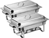 Two stainless steel chafing dishes stacked on top of each other, set against a white background. Produktbild-Vorschau