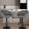 2x Barhocker aus Leinen,Drehbare Tresenhocker mit Lehne Produktbild-Vorschau 1