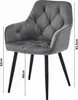 Chaise - Leobert - Jork - Velours Rose/Pieds Noirs Voir les images du produit 3