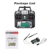 A collage showing a remote control, a manual, and a receiver with antennas. Produktbild-Vorschau