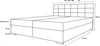 A diagram of a bed with dimensions indicated. Voir les images du produit