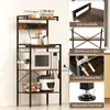 A kitchen rack with various kitchen appliances and accessories, with inset images highlighting product features. Podgląd zdjęcia produktu