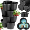 Čierny plastový záhradný kvetináč, kaskádový, 4-poschodový, Náhľad obrázku produktu 9