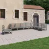 8-tlg. Garten-Lounge-Set Grau Kiefer Massivholz Produktbild-Vorschau 2