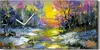 Wandbild Leinwand Bilder mit Uhr 60x30 Winter Landschaft Produktbild-Vorschau 1