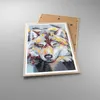 Gerahmtes Poster - Rahmen in heller Eiche - Öl Wolf Hund - Produktbild-Vorschau 3
