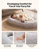 A person and a dog are sleeping on a large, plush pet bed. Anteprima dell’immagine prodotto