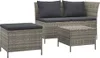 vidaXL 3-tlg. Garten-Lounge-Set mit Kissen Grau Poly Rattan Produktbild-Vorschau 1