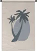 MuchoWow® Wandteppich Wandbehang Palme - Pastell - Blau - Produktbild-Vorschau 1